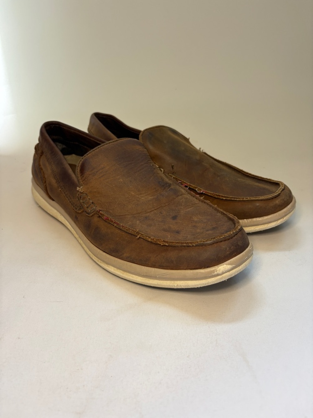 VINTAGE Structure Brown Leather Slip-On Loafers Size 10.5